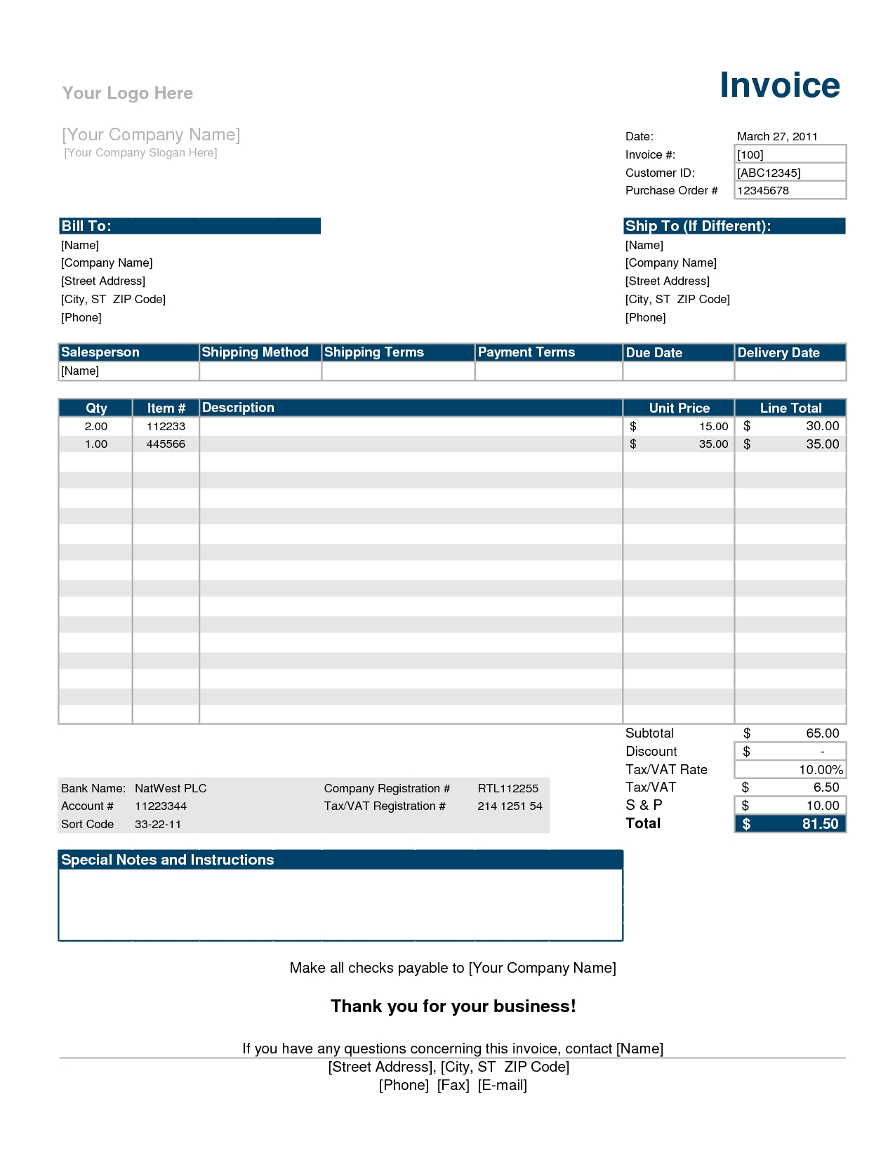 80 Free Invoice Download Templates Ideas 14