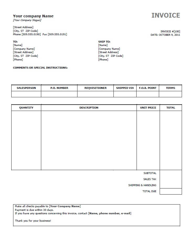 80 Free Invoice Download Templates Ideas 20