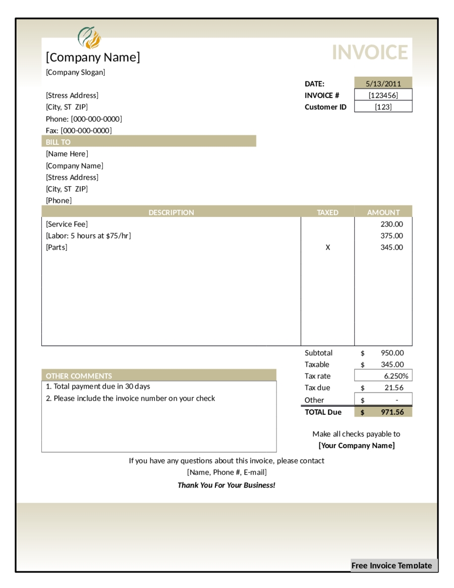 80 Free Invoice Download Templates Ideas 38