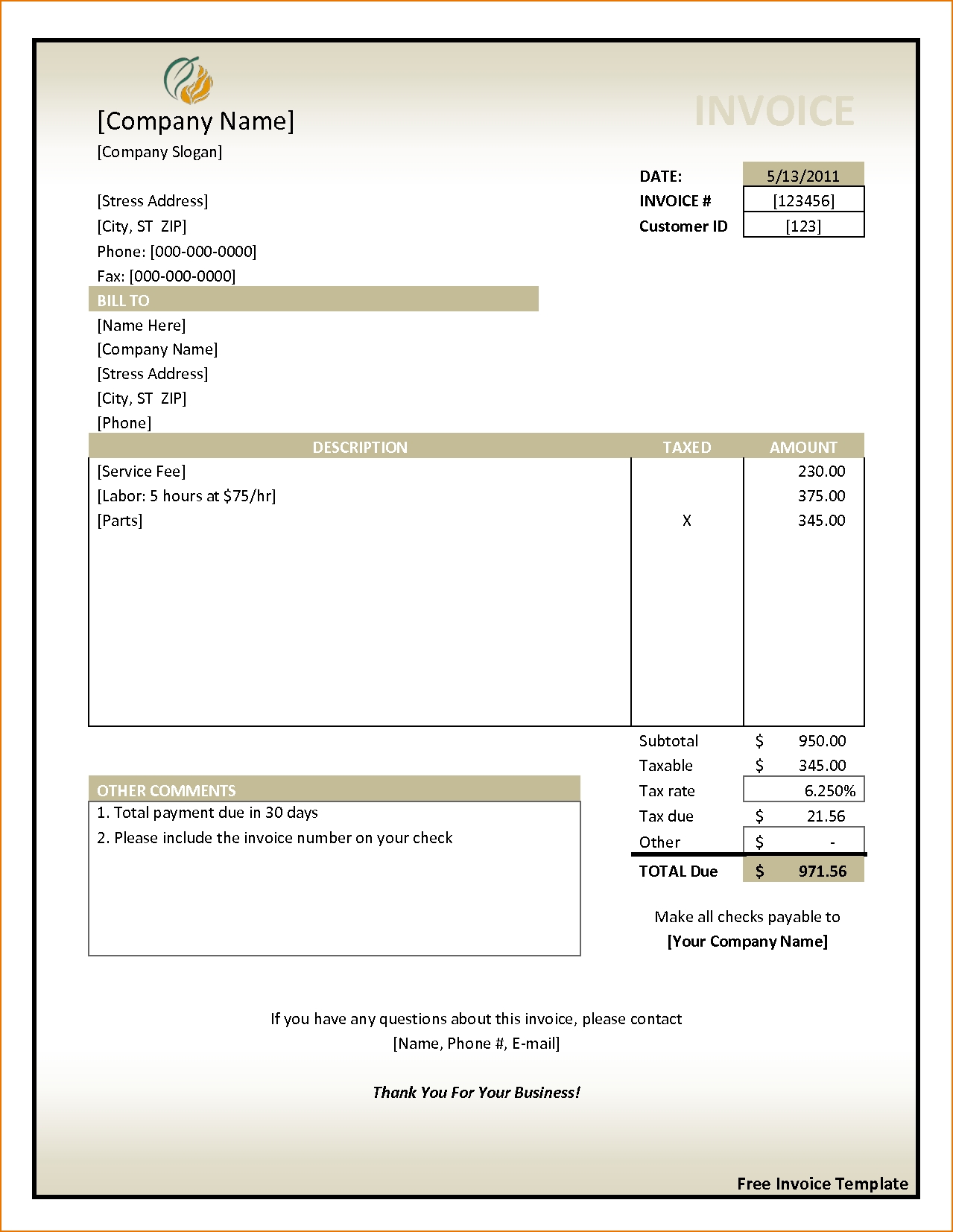 80 Free Invoice Download Templates Ideas 62