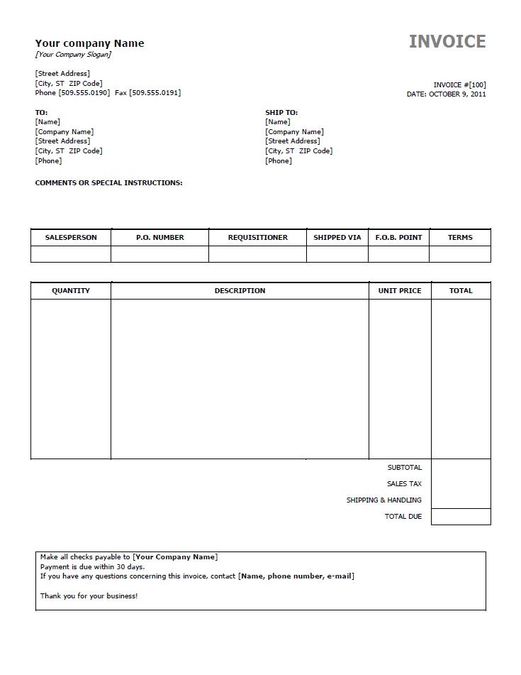 80 Free Invoice Download Templates Ideas 7