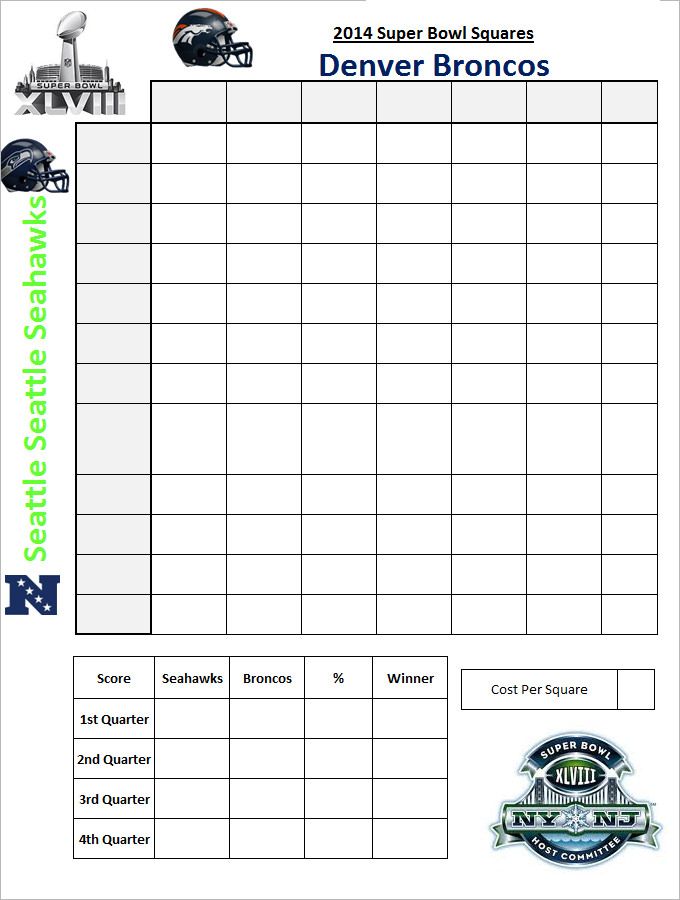 80 Super Bowl Squares Templates Free Ideas 38