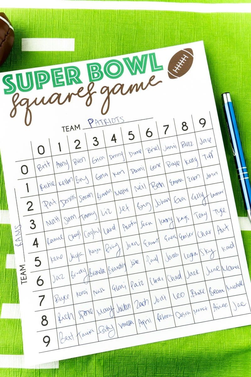 80 Super Bowl Squares Templates Free Ideas 39