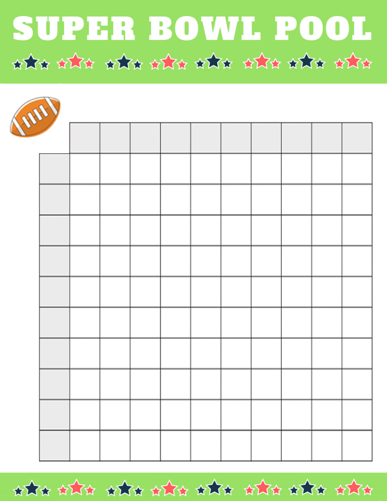 80 Super Bowl Squares Templates Free Ideas 52