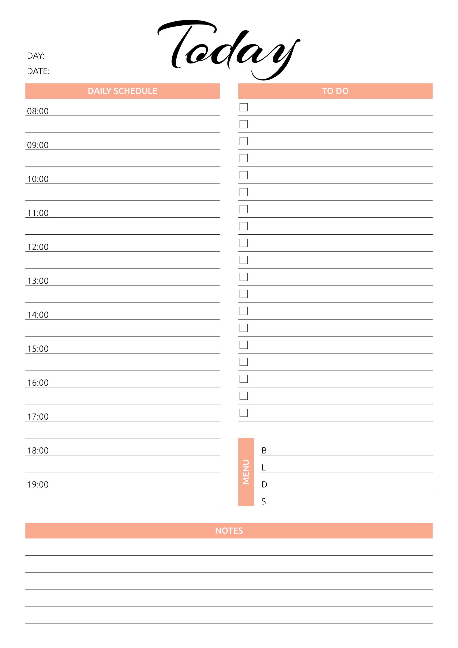 Printable Blank Planner Template 8