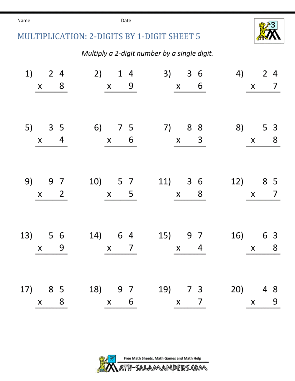 Best 50 5Th Grade Multiplication Worksheets Ideas 46