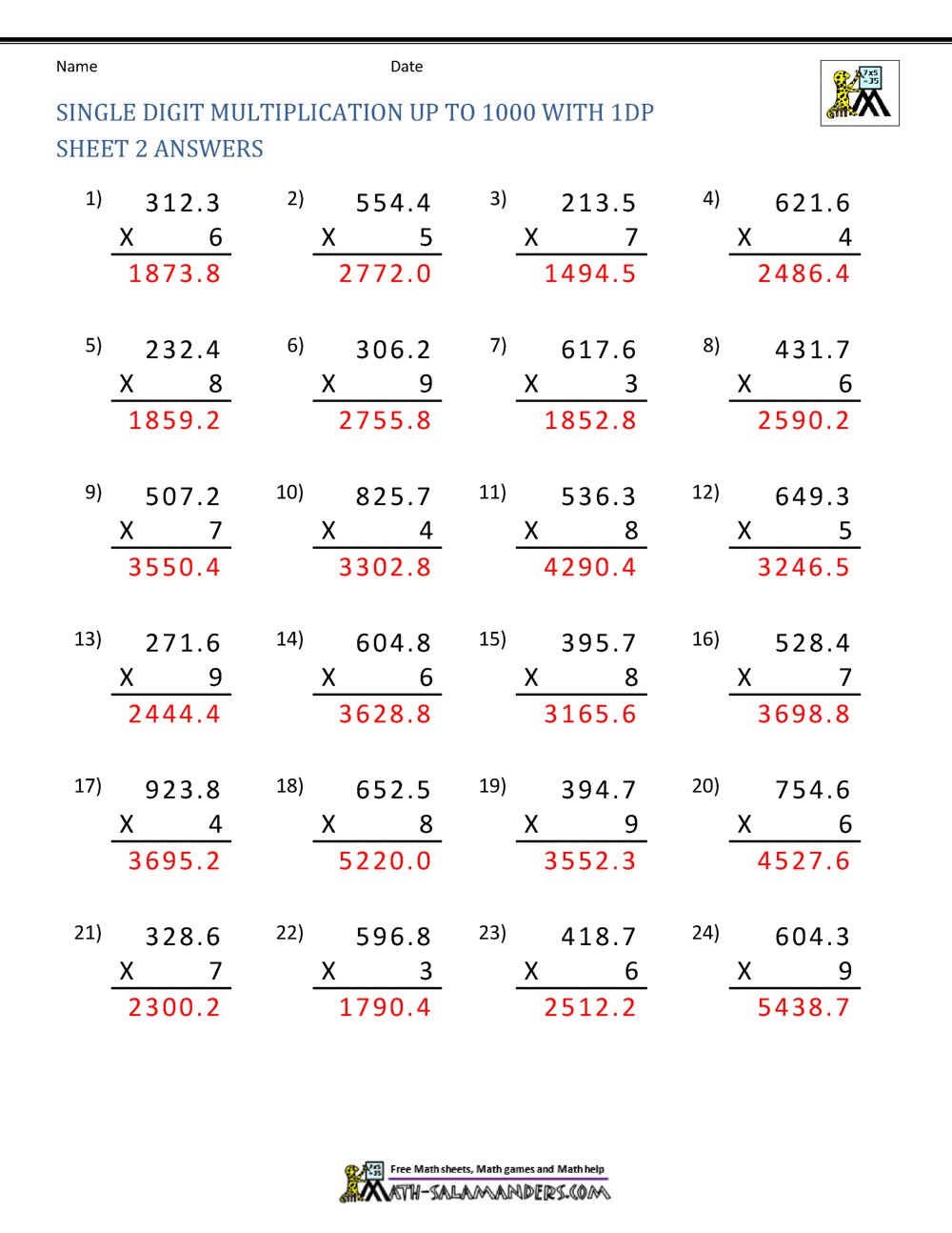 Best 50 5Th Grade Multiplication Worksheets Ideas 48