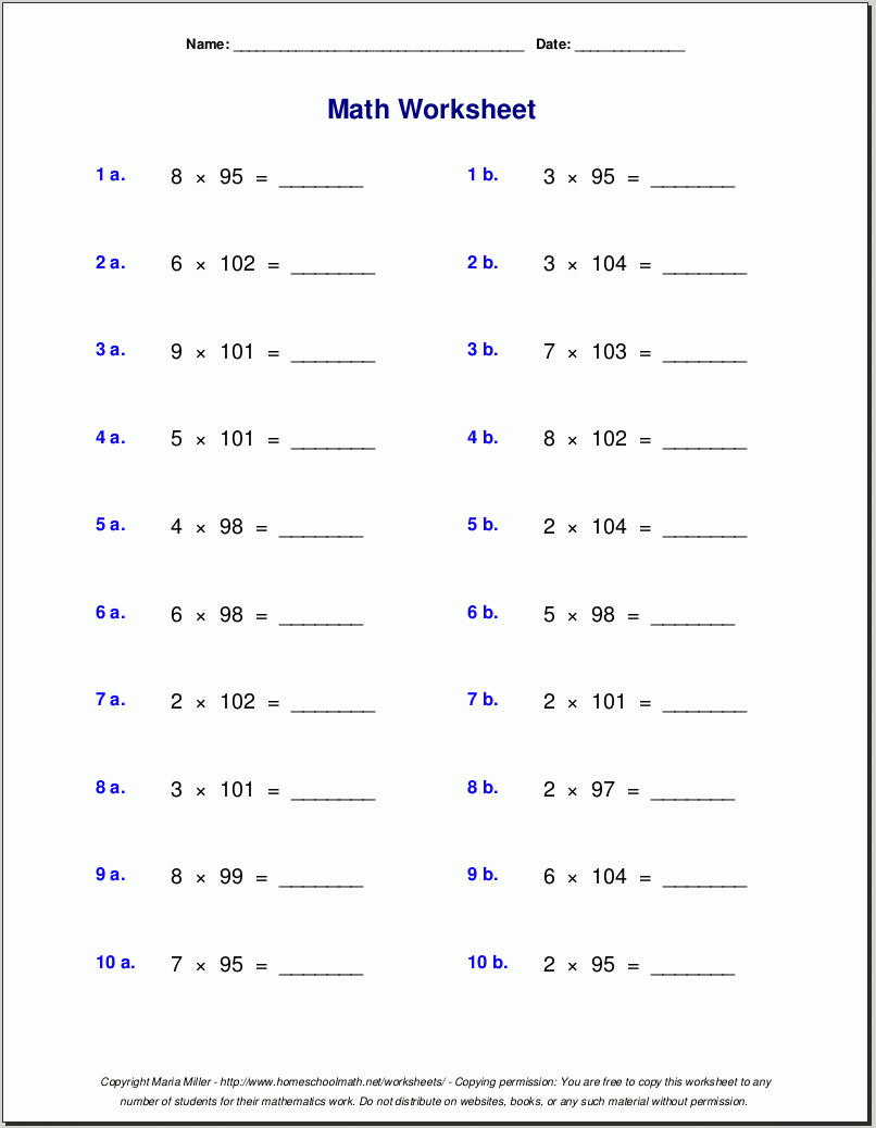 Best 50 5Th Grade Multiplication Worksheets Ideas 50