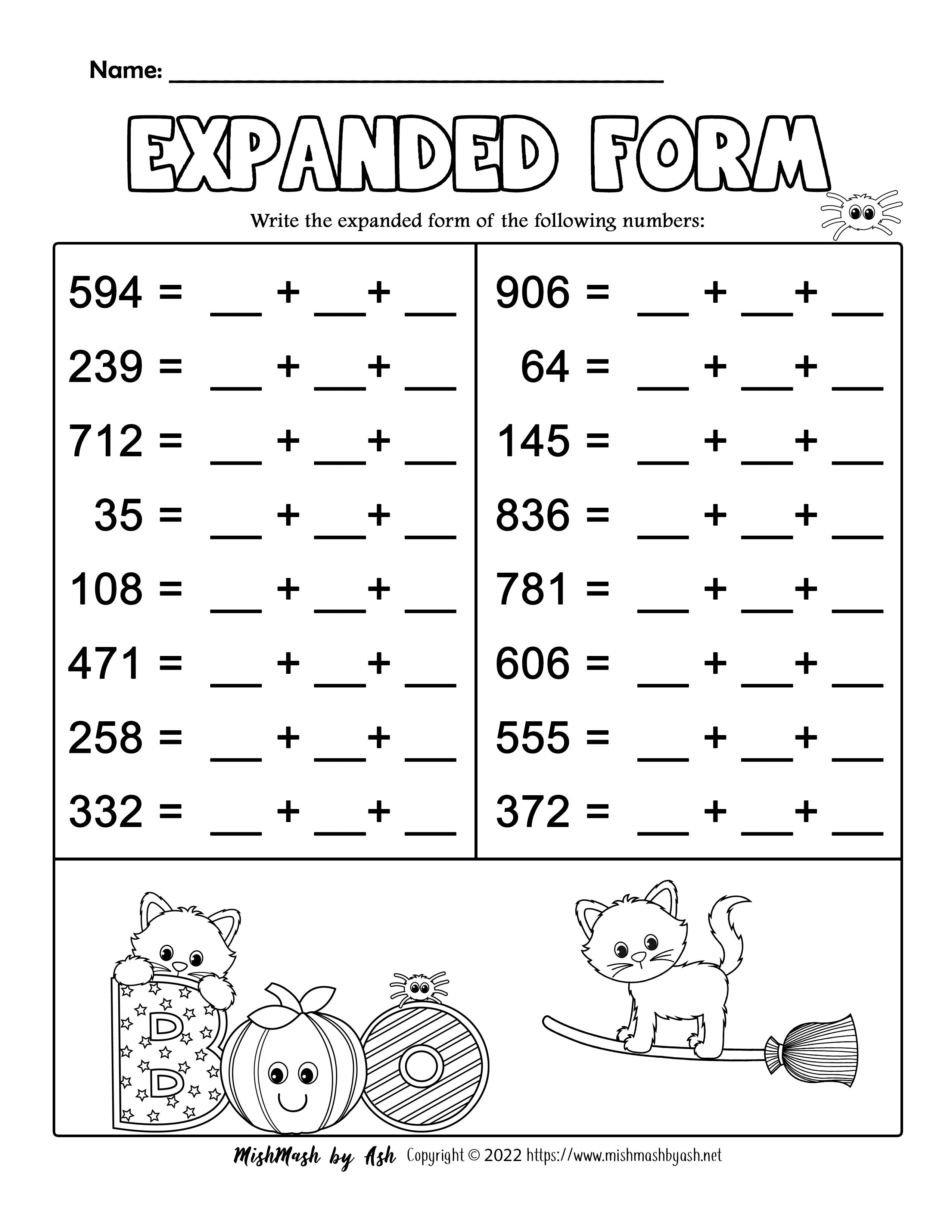 20 2Nd Grade Math Worksheets Expanded Form