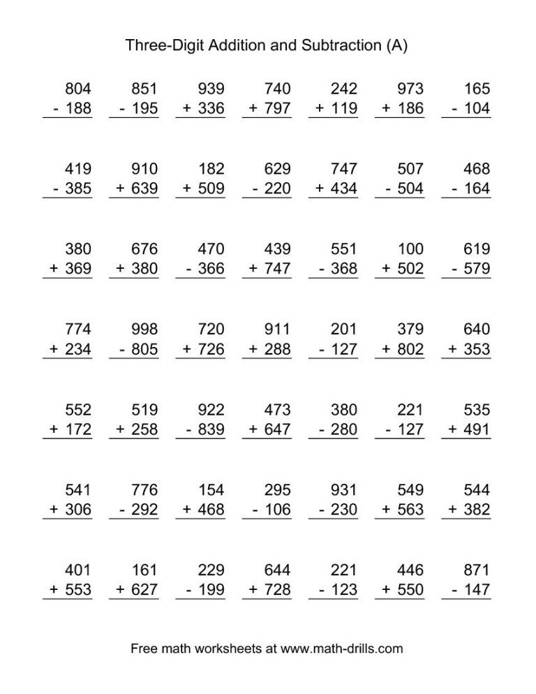 20 Addition Worksheets For Grade 3