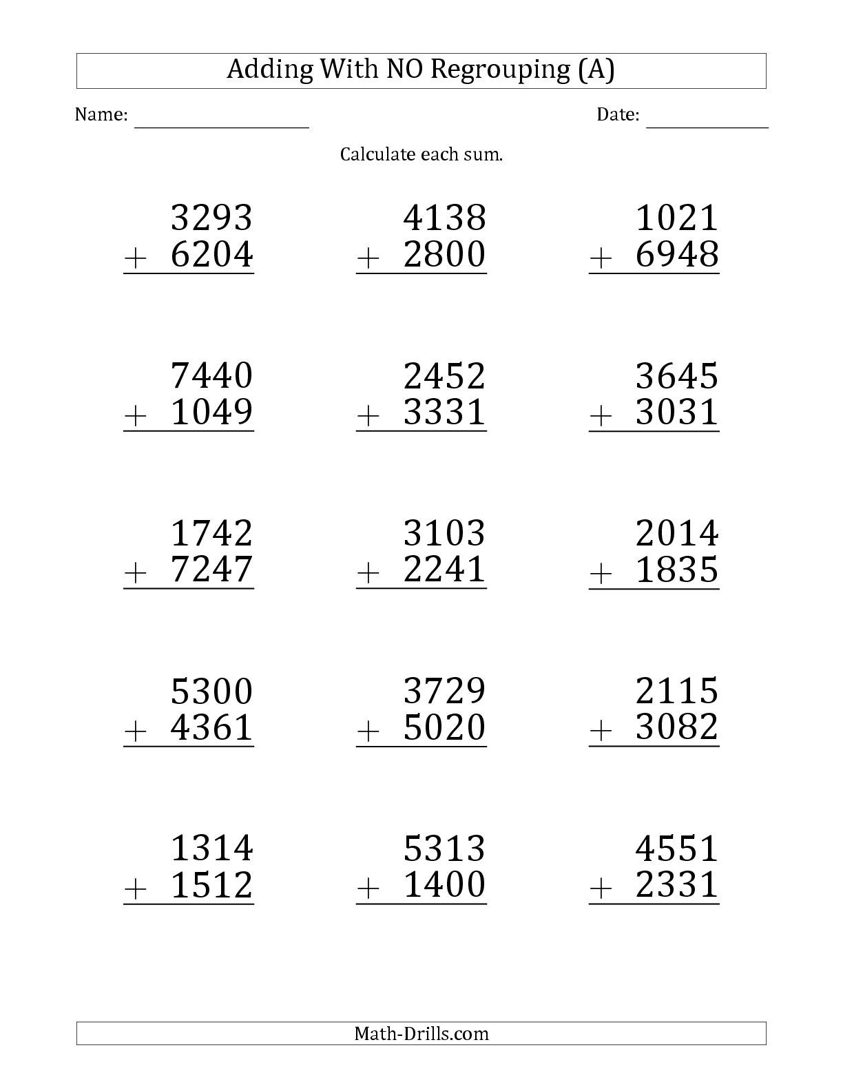 20 Addition Worksheets For Grade 3