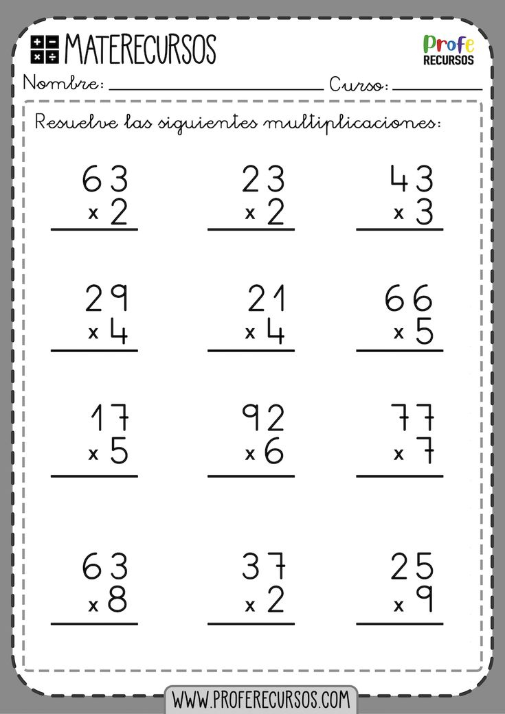 20 Easy 2Digit Multiplication Worksheets Grade 1