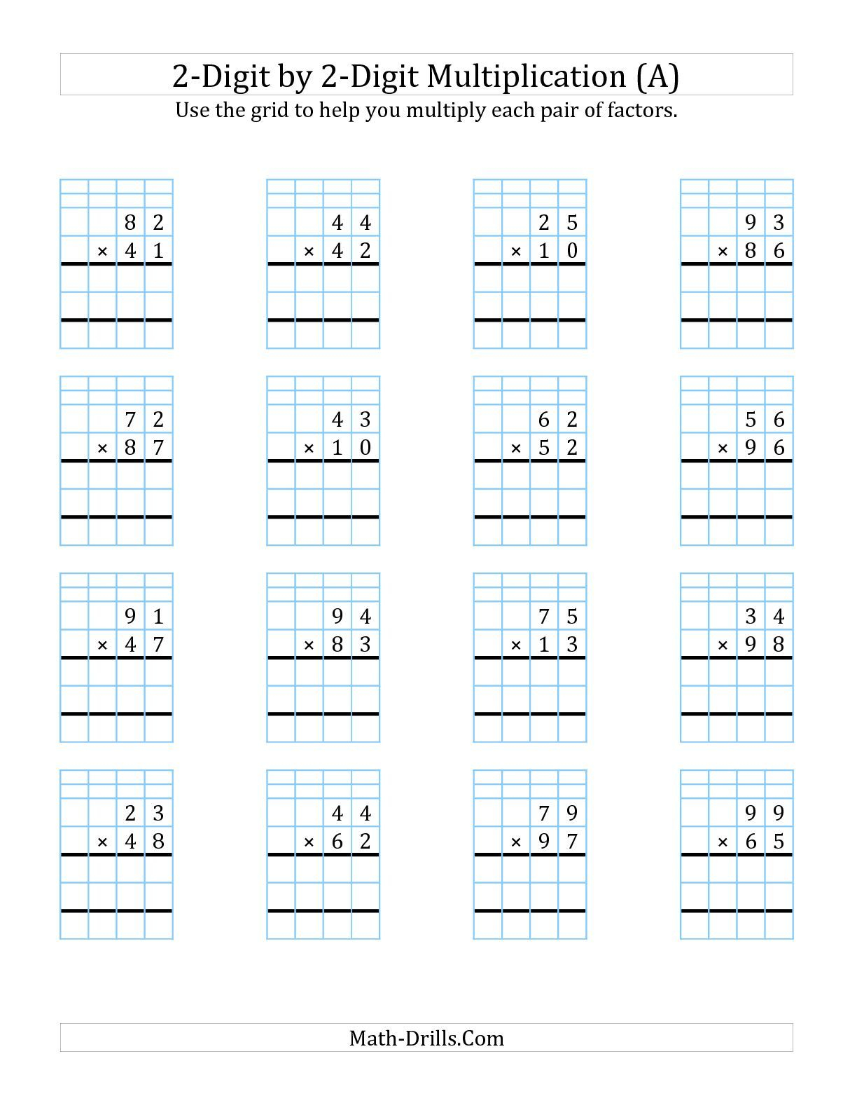 20 Easy 2Digit Multiplication Worksheets Grade 1