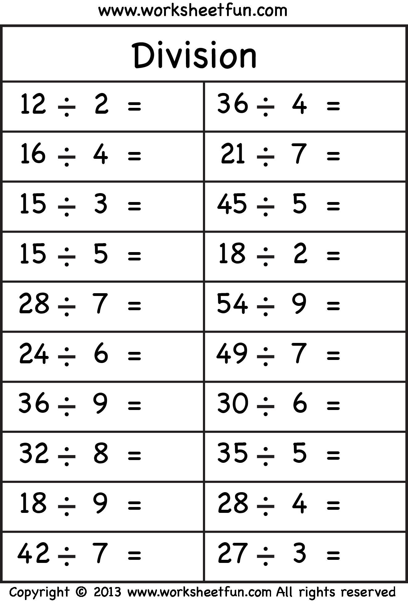 20 Grade 3 Math Worksheets Word Problems Division