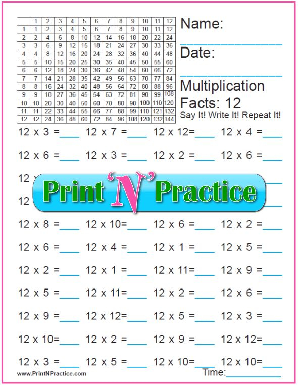 20 Kids Math Worksheets Multiplication