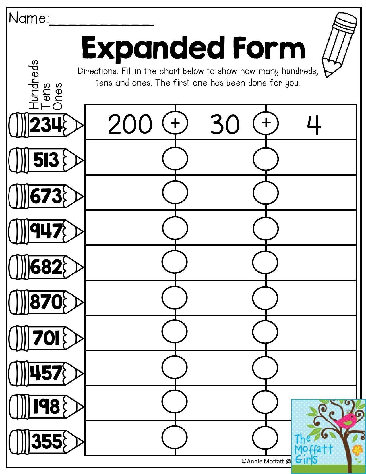 30 2Nd Grade Math Worksheets Expanded Form