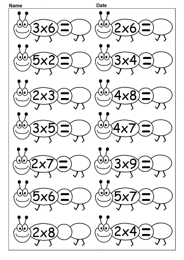 30 Kids Math Worksheets Multiplication