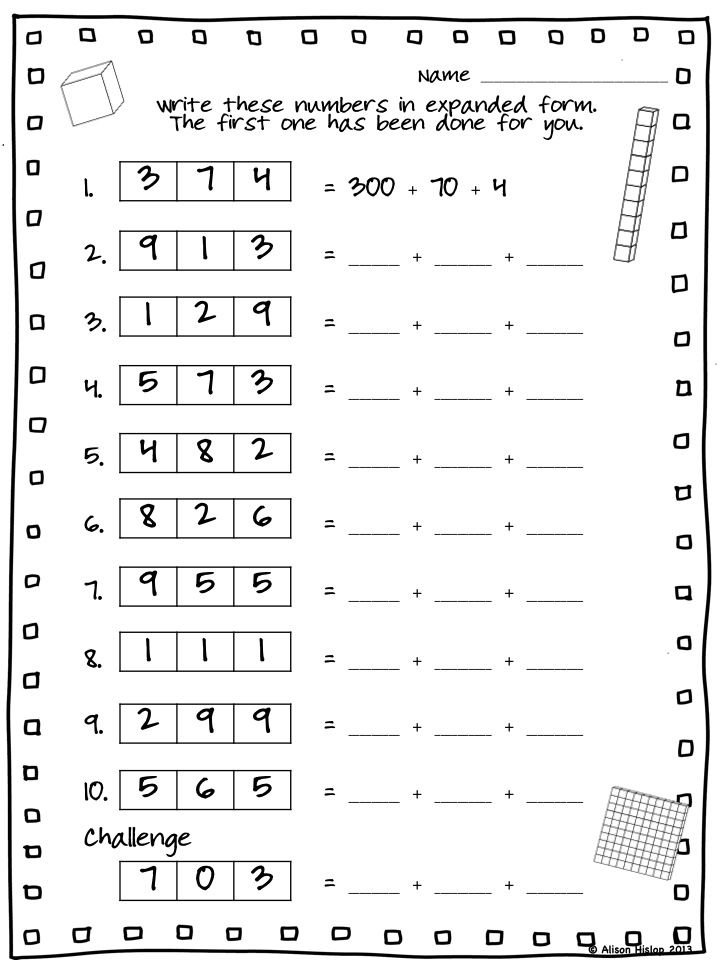 35 2Nd Grade Math Worksheets Expanded Form