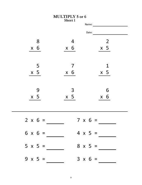 35 Kids Math Worksheets Multiplication