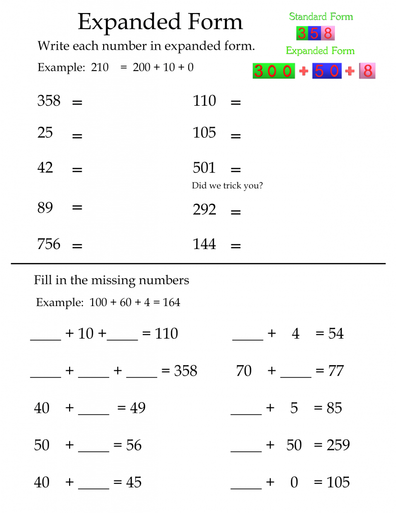 21 2Nd Grade Math Worksheets Expanded Form