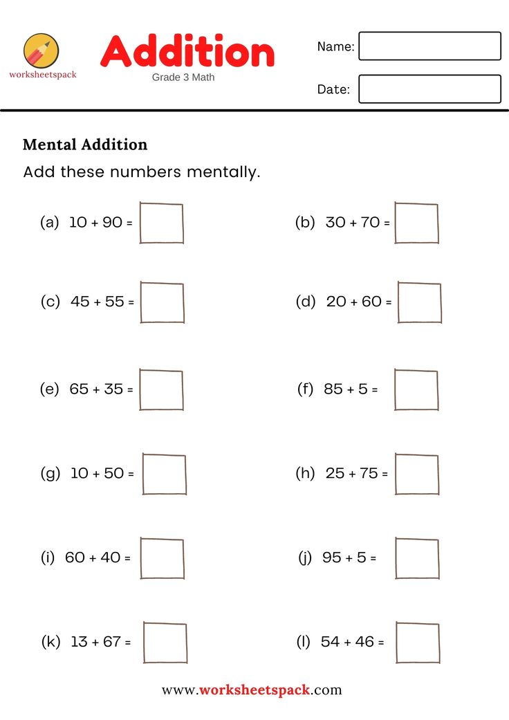 21 Addition Worksheets For Grade 3