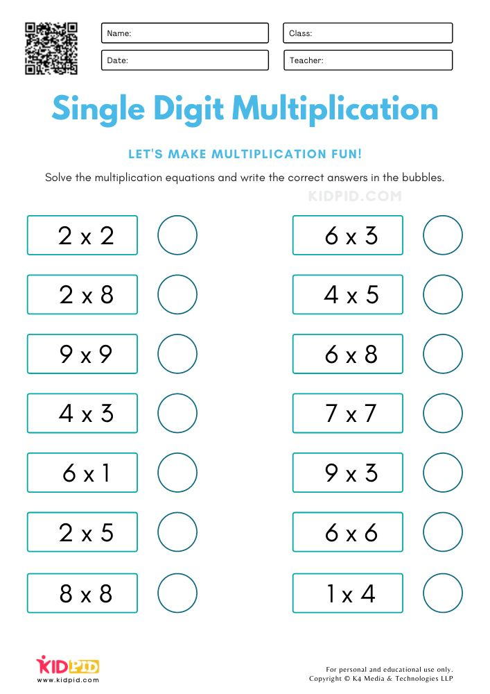 21 Easy 2Digit Multiplication Worksheets Grade 1