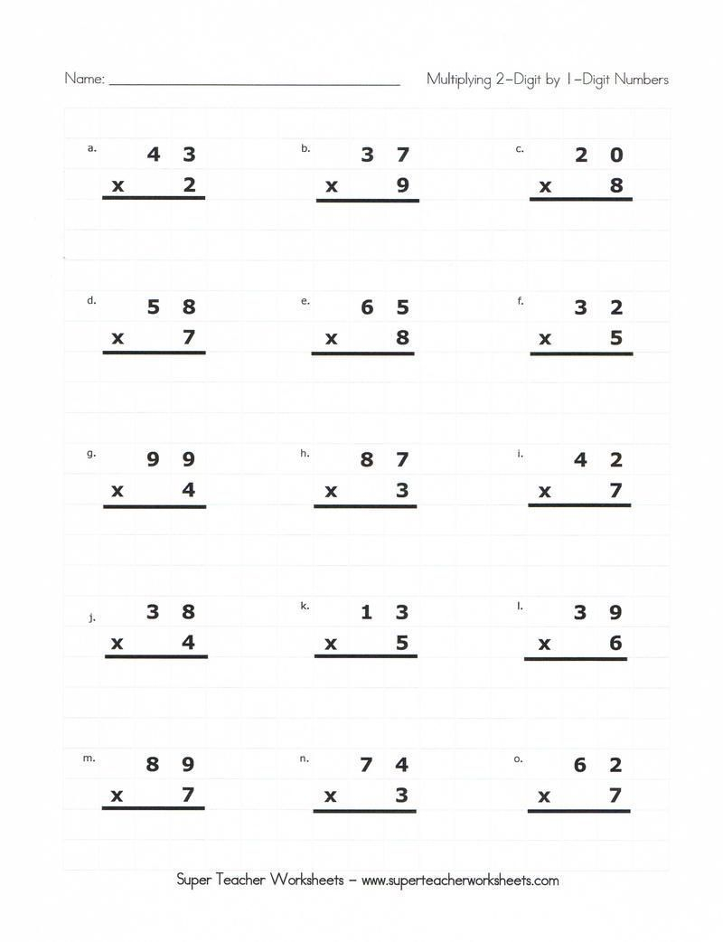 21 Easy 2Digit Multiplication Worksheets Grade 1