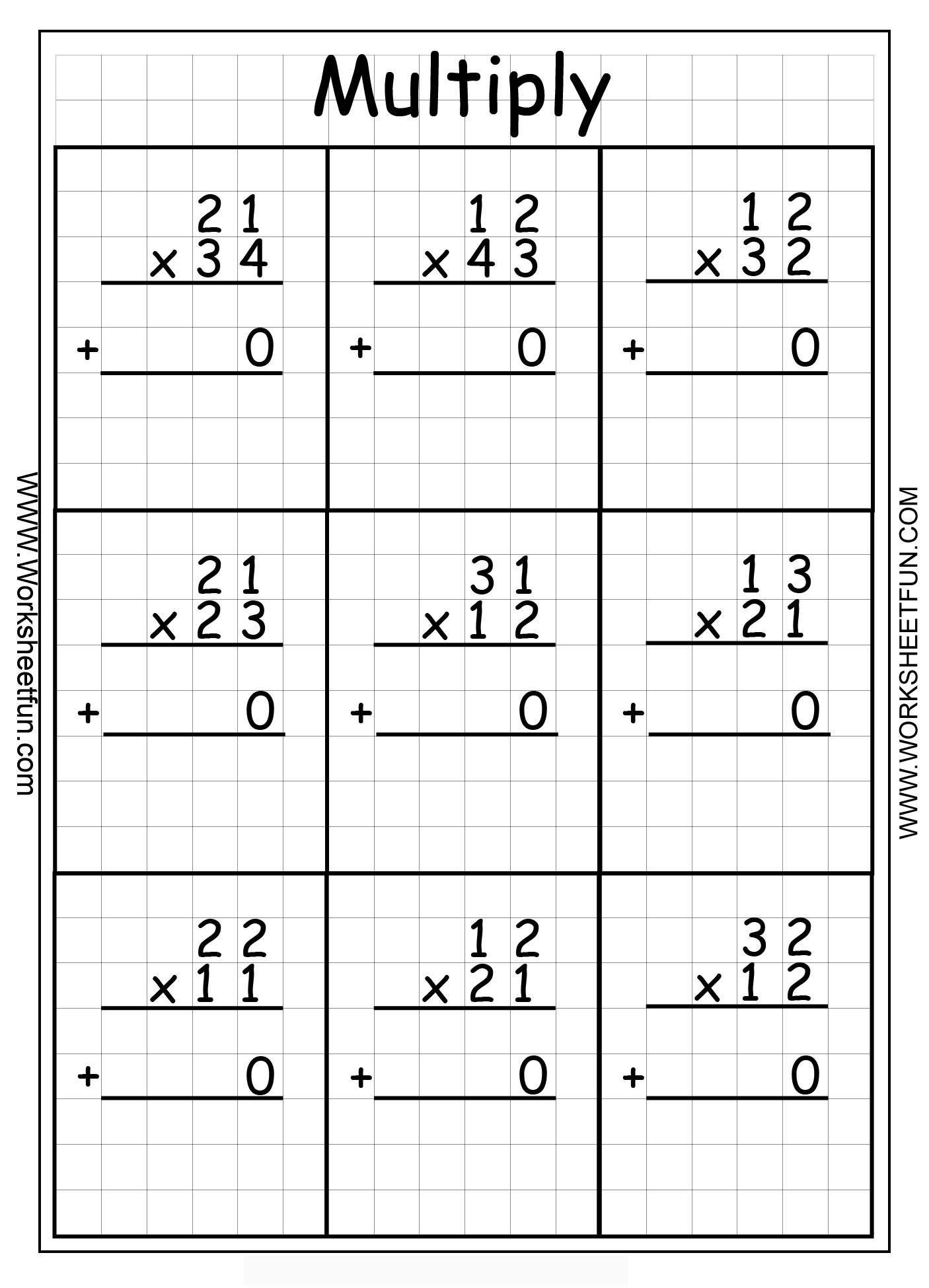 21 Easy 2Digit Multiplication Worksheets Grade 1