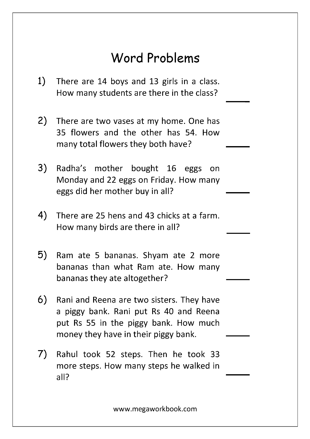 21 Grade 3 Math Worksheets Word Problems Division