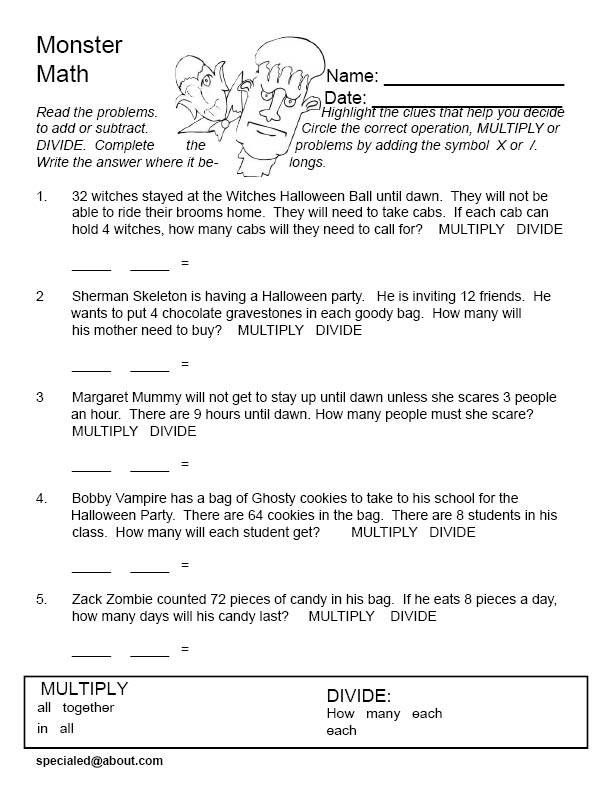 21 Grade 3 Math Worksheets Word Problems Division