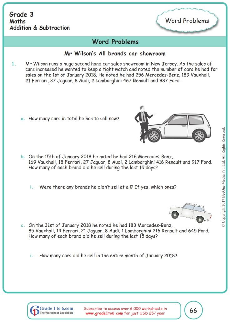 21 Grade 3 Math Worksheets Word Problems Division