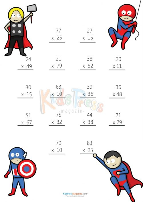 21 Kids Math Worksheets Multiplication