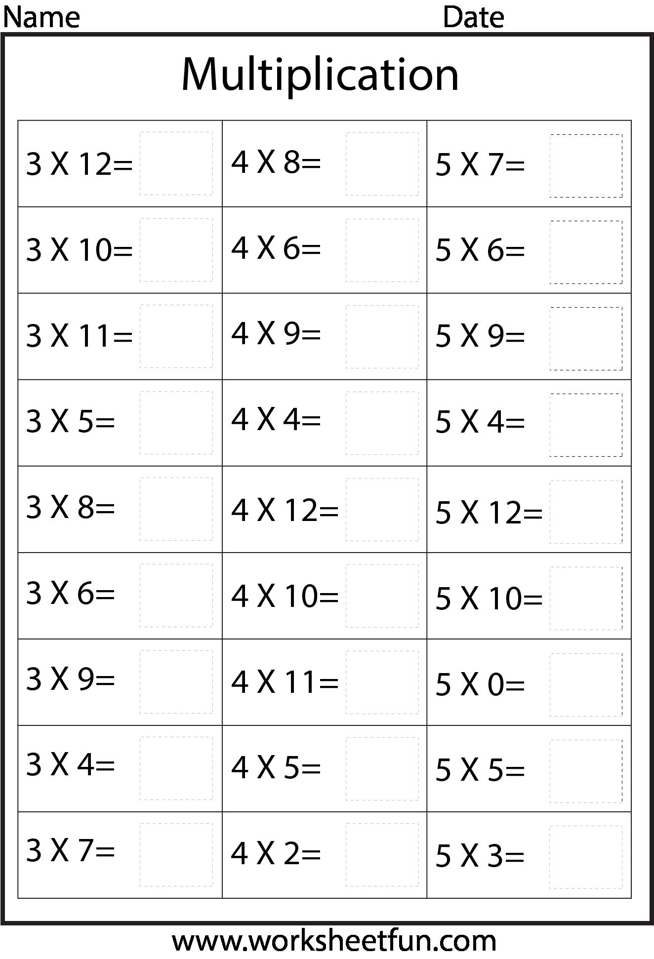 21 Kids Math Worksheets Multiplication